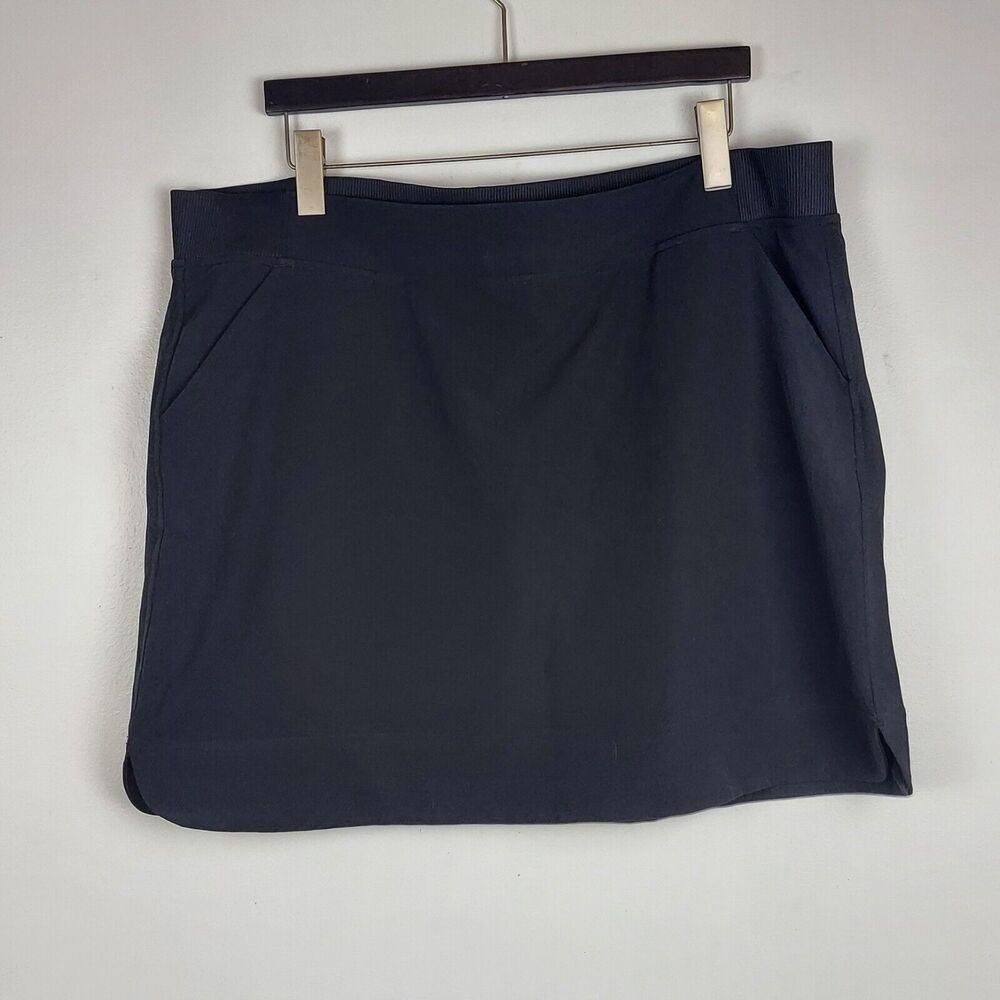 32 Cool Womens XL Black Skort, Slant Pockets, Stretch, Comfort, Shorts, Cover-Up